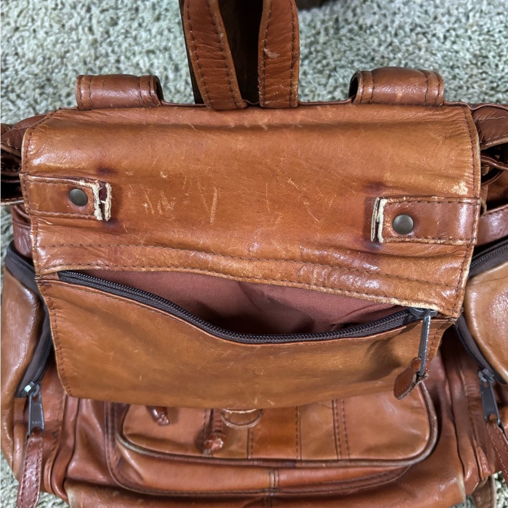 Brown Leather Backpack - Picture 4 of 6